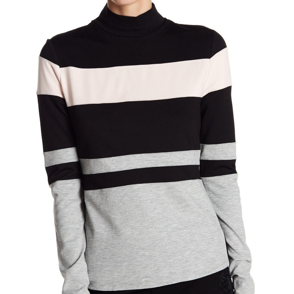 3/4 Zip Mid Weight Tunic Mock Turtleneck M